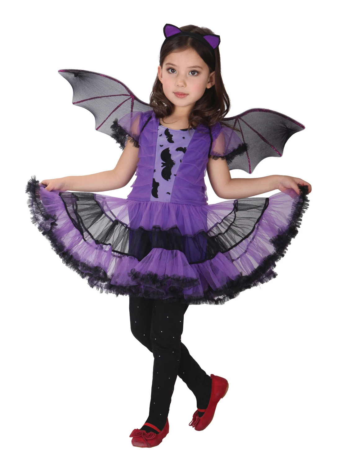 Umorden Kids Child Vampire Costume Count Dracula Cosplay Boys Vampiress for Girls Purim Halloween Party Fantasia Dress Up images - 6