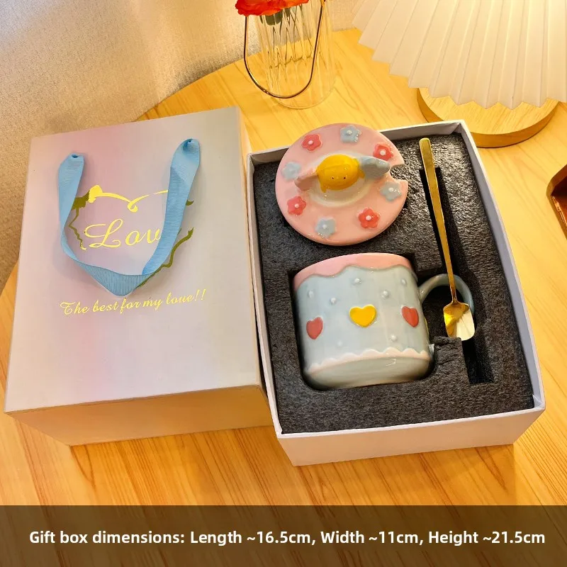 Cerc Stberry Design Water Cup High Aesthetic Value for Women Office Use Breakfast Cup Korean Sle Cartoon Anime