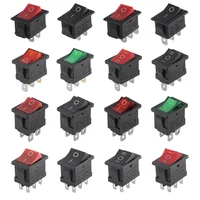 10Pcs KCD1 Series 2/3/4 Pin Boat Car Rocker Position Power Switches 15mm x 21mm Black Red Green 6A/250V 10A/125V AC Wholesale - Image 2