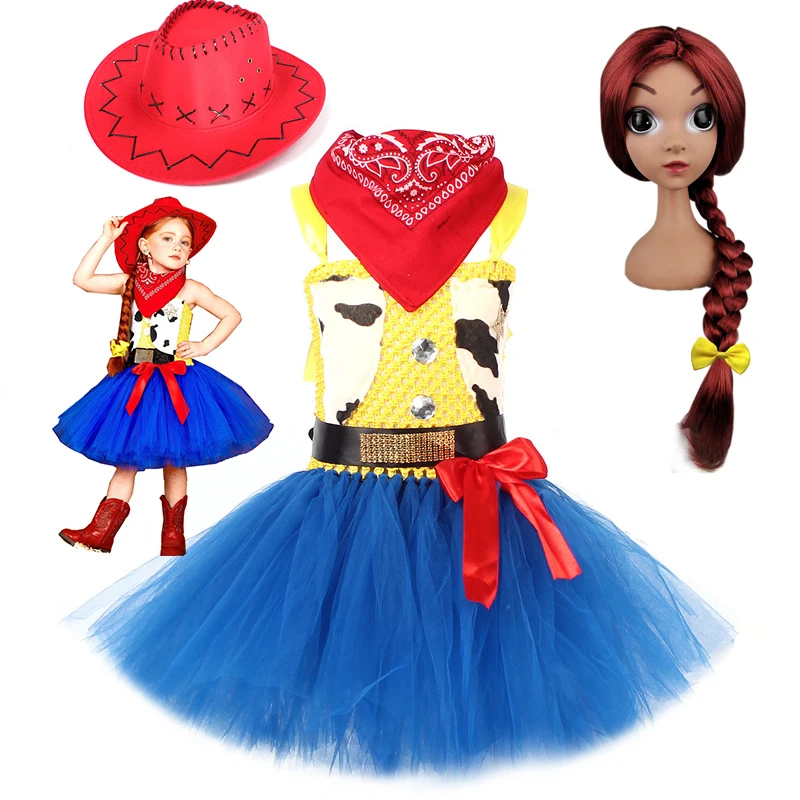 Giocattoli Per Ragazze Costumi Da Cowboy Jessie Story Kids Cosplay Dress Halloween Party Birthday Wedding Vestidos Tutu Prom Gown Dress Frocks