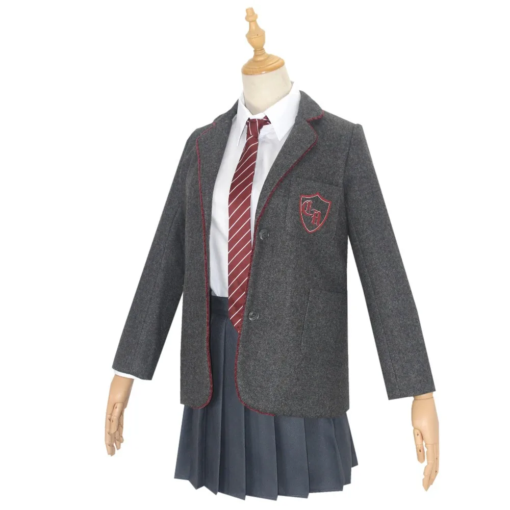 Cosplay Costume Halloween Dress Outfit Movie Matilda School Uniform Coat Skirt Tie For Kids Girls