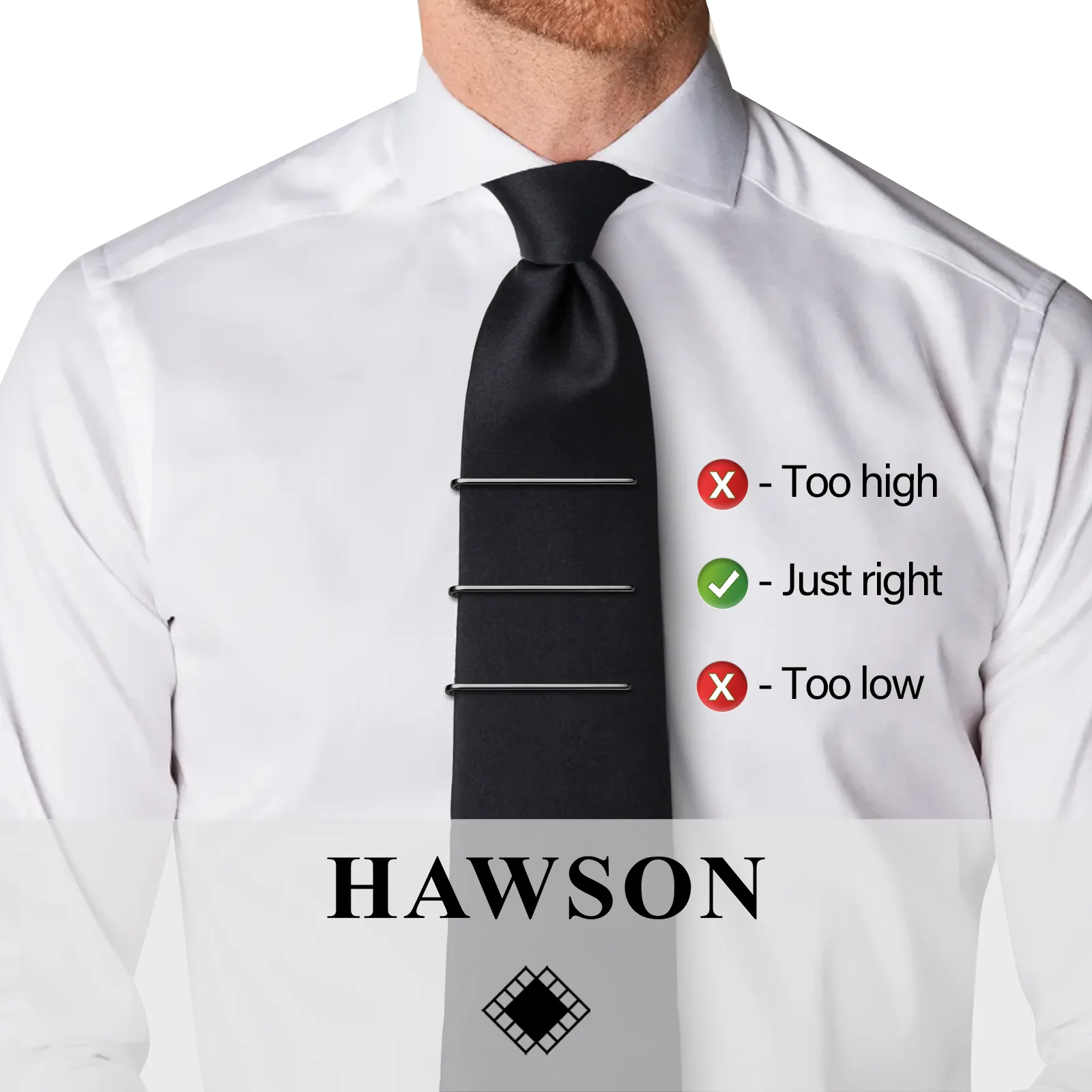 HAWSON Tie Clips for Men 4Pcs Super Skinny Tie Bar Set,Gift Box Packed,Suitable for Wedding Anniversary Business and Daily Life.