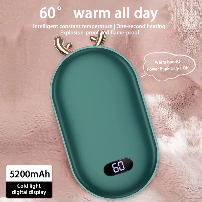 Xiaomi 2 in 1 Portable Hand Warmer Power Banks 10000mAh Battery Temperature Display Adjustable