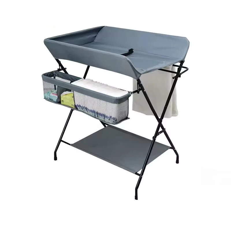 IMBABY Baby Changer Table Foldable Changing Tables 0-24 Months Baby Diaper Changer Table with Set Diaper Replacement