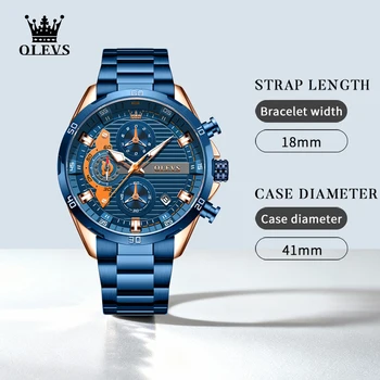 Orologi Sportivi OLEVS da Uomo, Marca di Lusso Originale, Orologio al Quarzo Impermeabile Luminoso con Data Automatica, Confezione Regalo, Reloj 2993