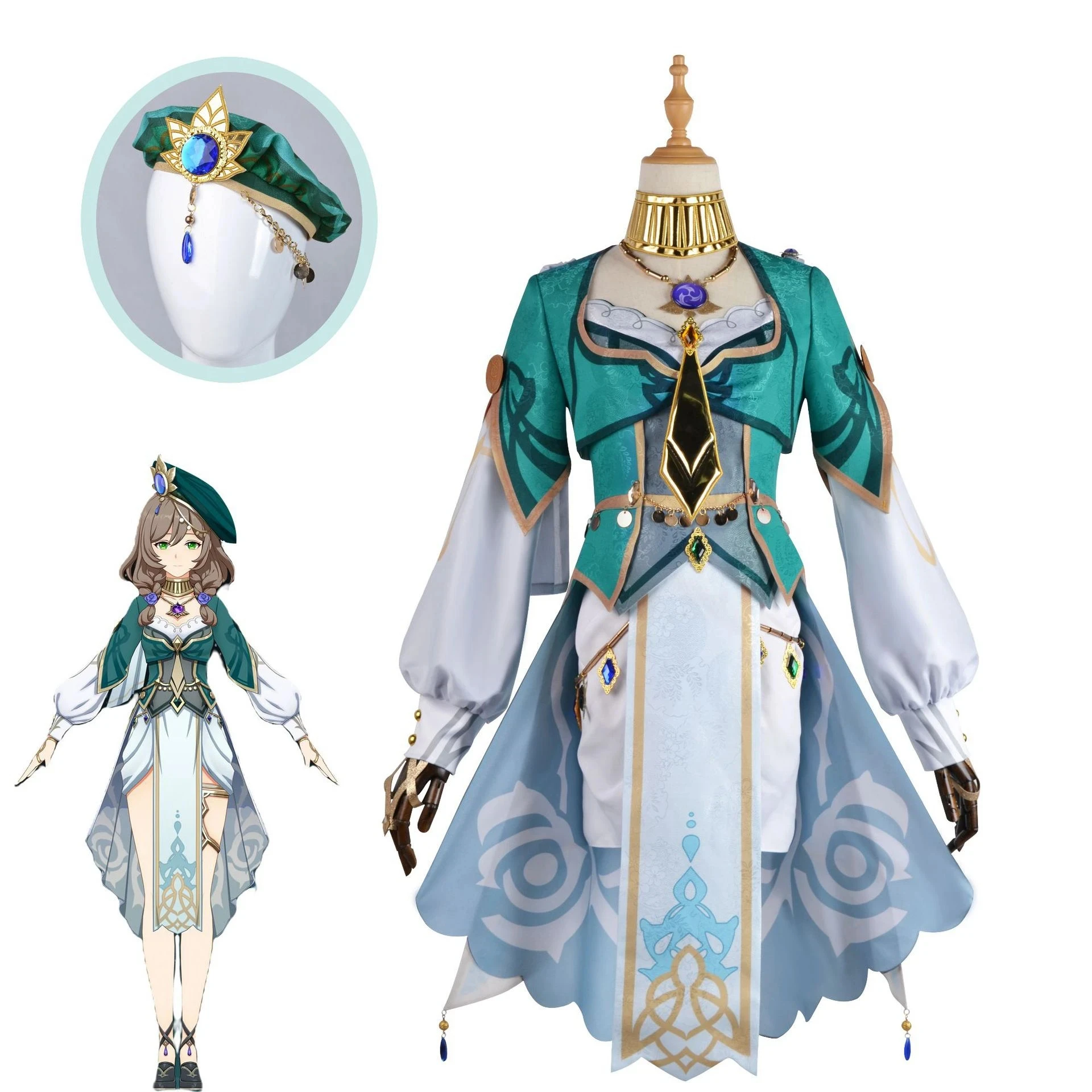 

Anime Game Genshin Impact Cosplay Sumeru Scholars Lisa New Fashion Clothes Dresses Outerwear Accessories Wigs Halloween Costumes