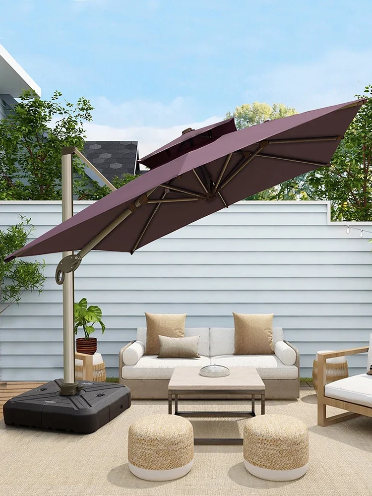 

umbrella Outdoor sunshade with lamp courtyard sunshade villa garden large sun terrace outdoor Roman