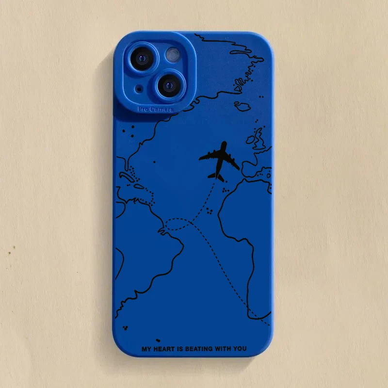 Travel-Inspired Airplane Route Design Phone Case - Soft Protective Cover
