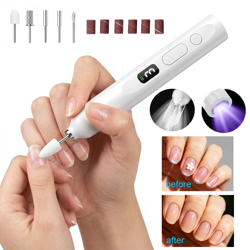 전기 네일 드릴 휴대용 무선 네일 드릴 머신 충전식 펜형 네일 그라인더 홈 살롱..