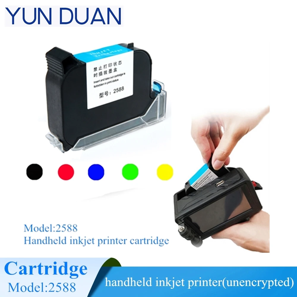 2588 42ML Black Red Blue Green Printer Ink Cartridge Quick-drying 12.7mm Print Height Universal for Handheld Inkjet Printer hp 747 300 ml chromatic blue ink cartridge