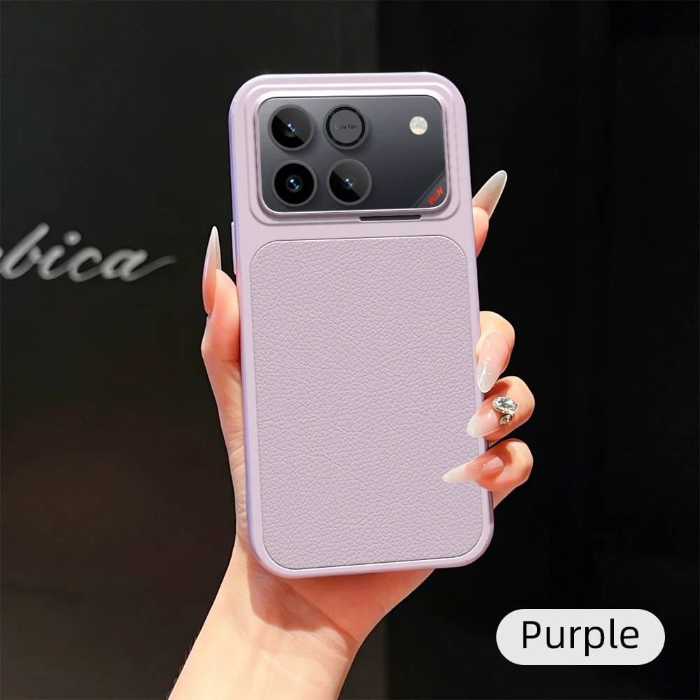 Luxury Matte Leather Back Cover with Lens Protection