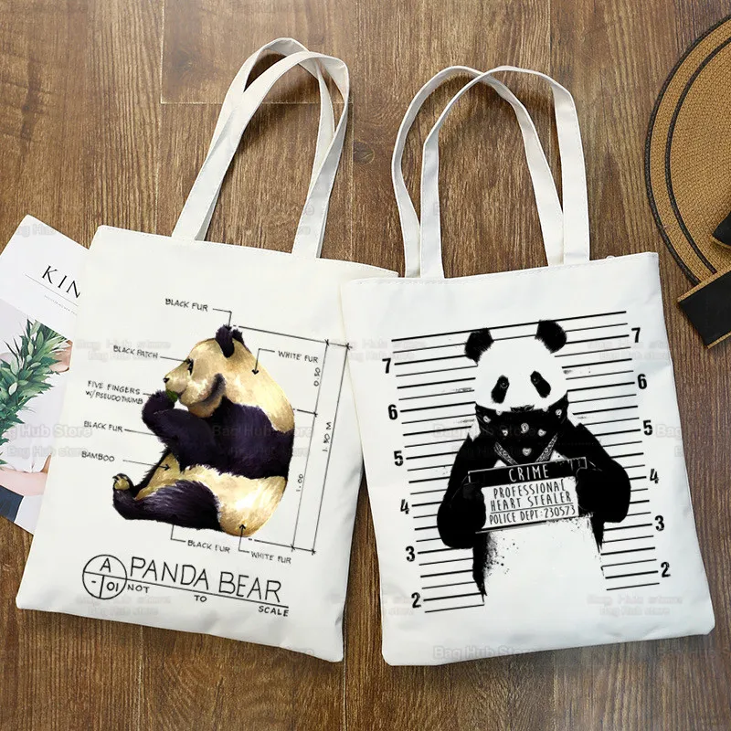 

Panda I'm Not Lazy I Just Enjoy Doing Nothing Canvas Bag Women Large Storage Handbag Shoulder Bag Tote Reusable Student Bookbag