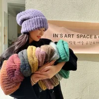 Winter Unisex Wool Hat Loose Big Head Circumference Knitted Hats Women's Korean Warm Oversized Skullies Beanies Christmas Gift 1