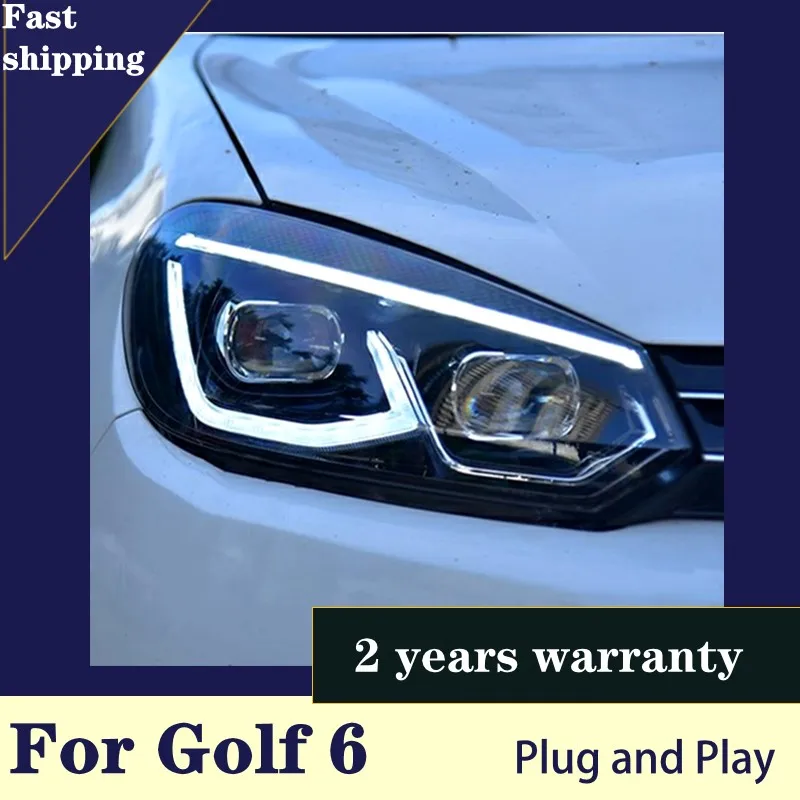 

Car Accessories for Volkswagen Golf 6 Headlight 2009-2013 MK6 Headlamp VW DRL Turn Signal Low High Beam Projector Lens
