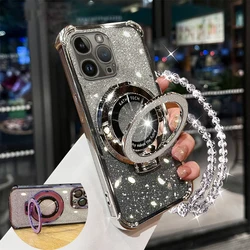 Cover per telefono antifurto con bracciale in cristallo glitterato