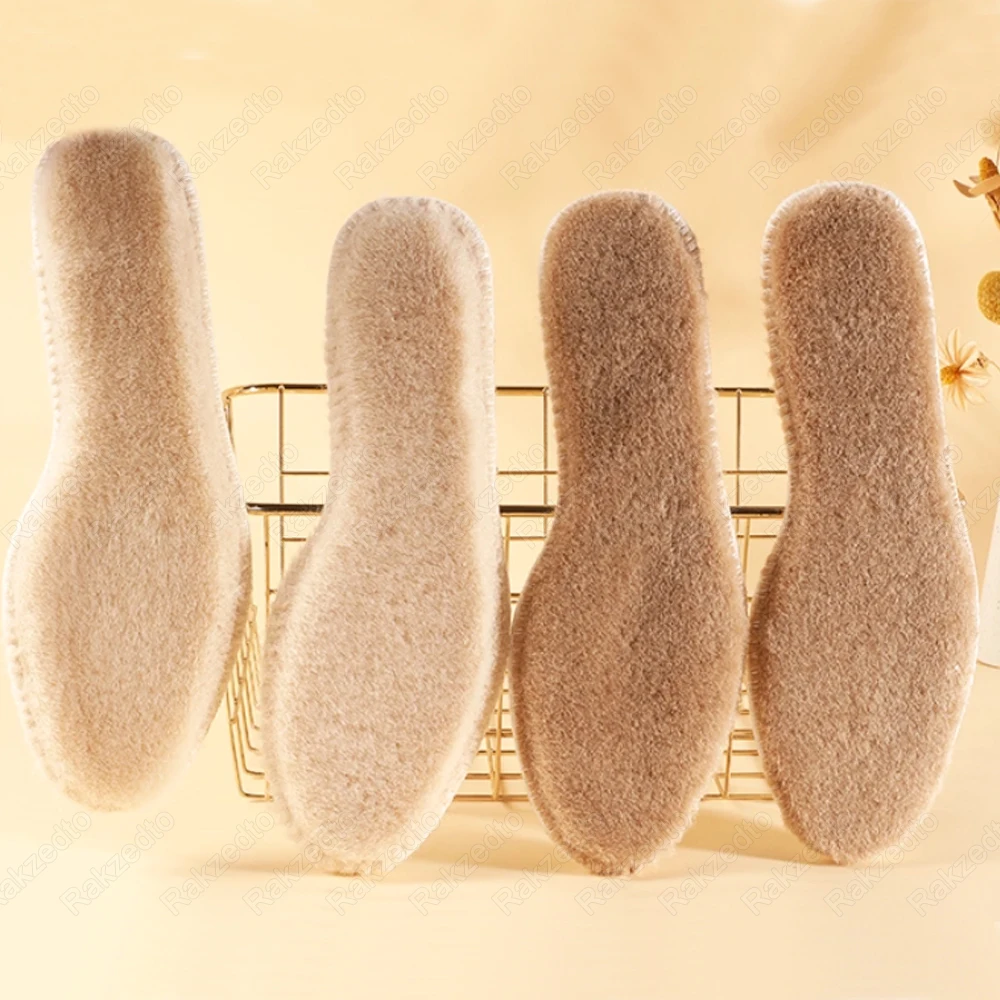 2/4 Stück warme Einlegesohlen aus Wollfilz für Schuhe, Herren und Damen, verdickte Kaschmir-Thermoeinlegesohlen für Füße, Innensohle für Winterschneestiefel – Detail 12