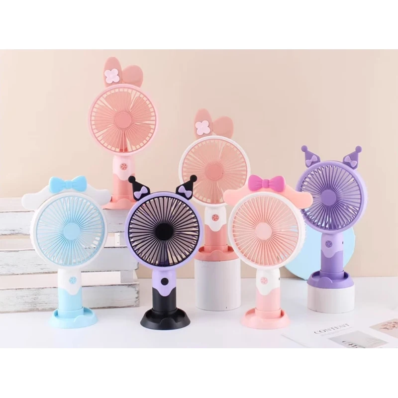 

Kawali Sanrio Hellokitty Kuromi My Melody Cinnamoroll Cartoon Handheld Fan Mini Portable USB Cute Birthday Gift Toys For Girls