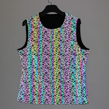 Holographic Reflective Patterned Vest Top 5