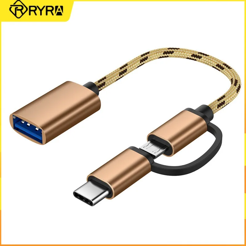 

RYRA Micro USB Type-C to USB 3.0 adapter cable used for charging and data transfer Two-in-one Multifunctional OTG Adapter Cable