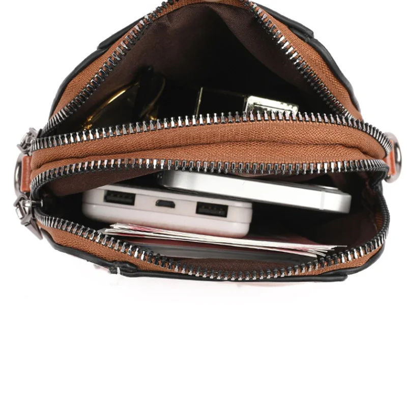 Women's Bag Designer Vintage Crossbody Soft Leather Mobile Phone Shoulder Bags Cellphone Bags Daily Messenger Bags for Women