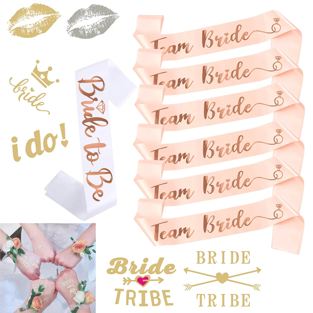 Juego De 8 O 6 Uds. De Novia Para Ser Y Equipo, Novia, Dama De Honor, Tribo De Novia, Banda Nupcial Para Dpedida De Soltera Y Dpedida De Soltera - AliExprs 15