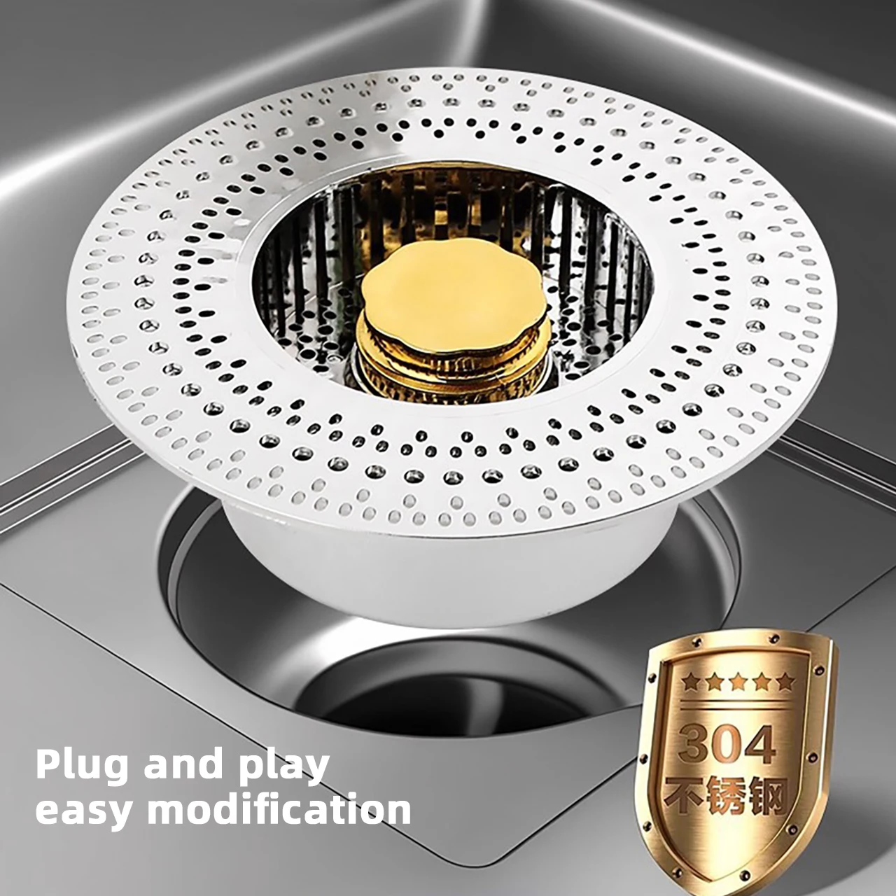 New Pop Up Sink Filter Kitchen Sink Strainer Stopping Blockage Bouncing Core Leak-proof Plug Cover