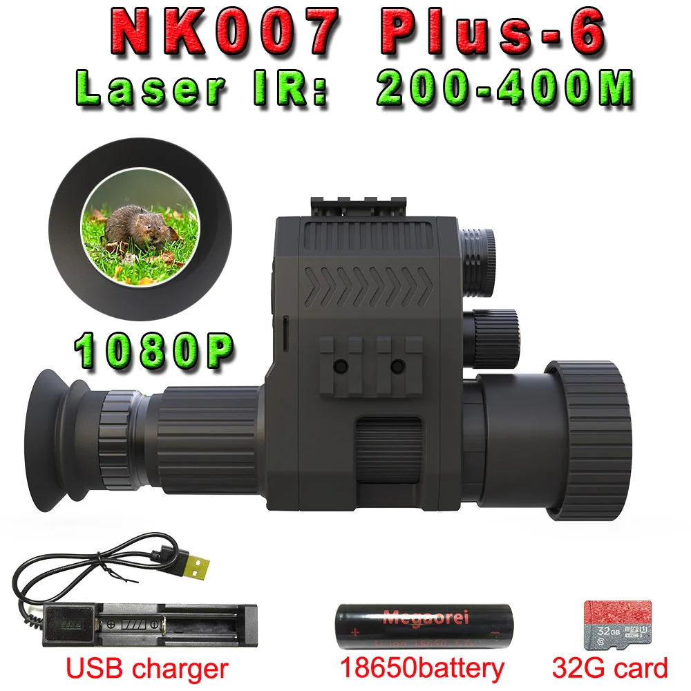 

Megaorei NK007 Plus-6 Night Vision Scope Hunting Camera Hunting Sight IR Camera 1080P Infrared Night Vision Monocular