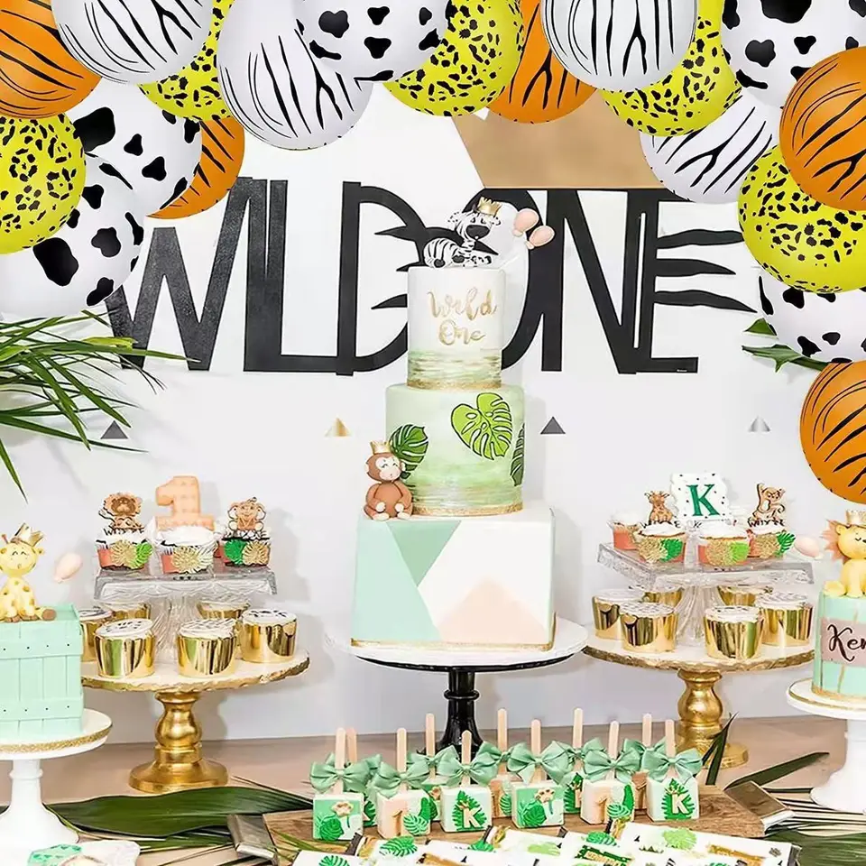 6 Ballons En Latex Pour Une Fête à Thème Jungle Safari Vive L'aventure