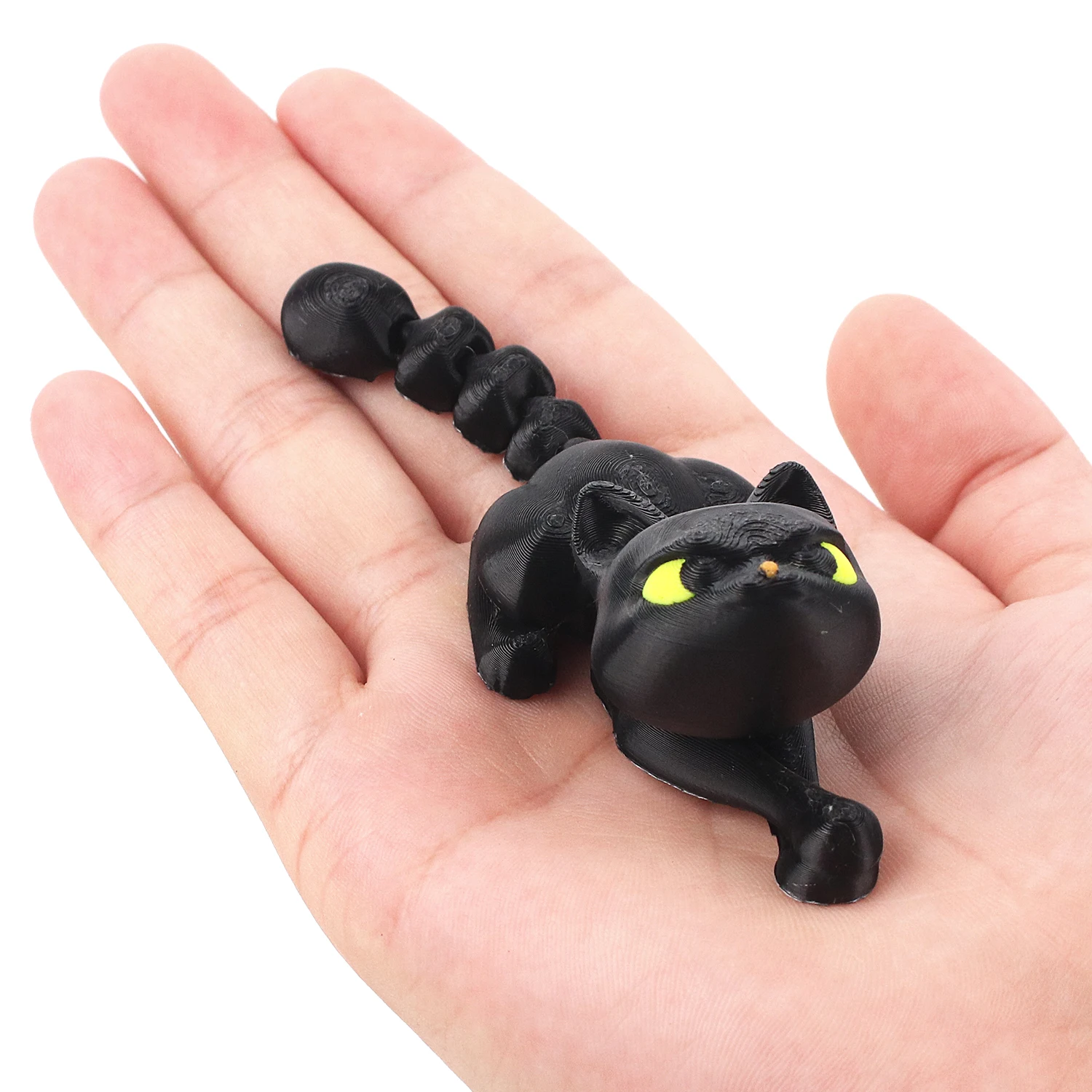 3D printed domineering cat ornament, with movable joints all over the body and free swinging creative children's toy animals