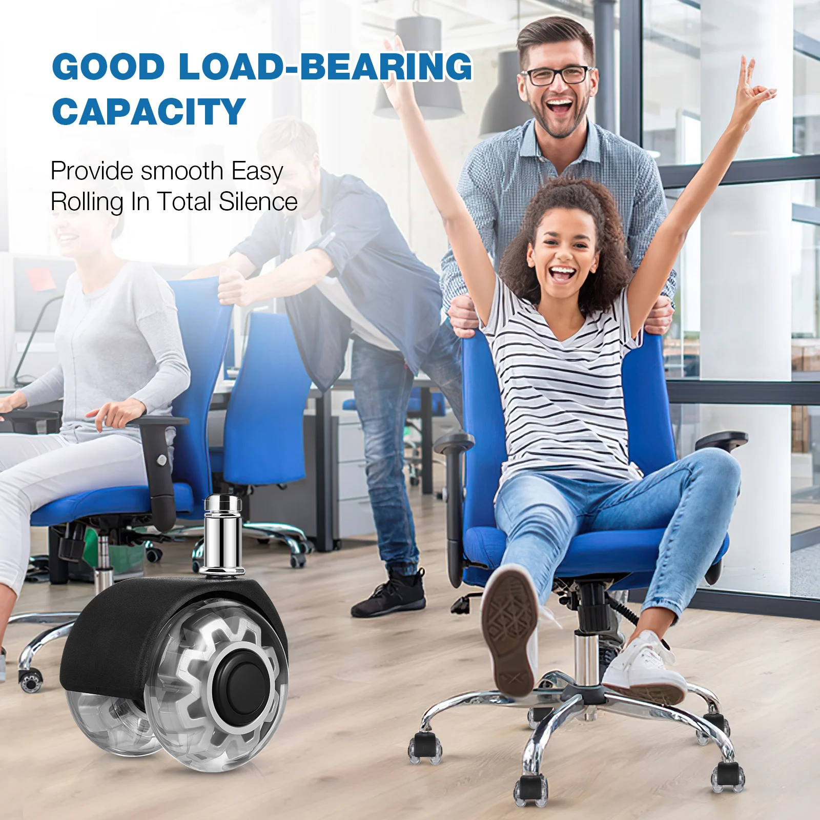 Universal Chair Casters Wheels Rotatable Safe Rollers Replacement Gaming Chair Office Chair Casters Furniture Hardware