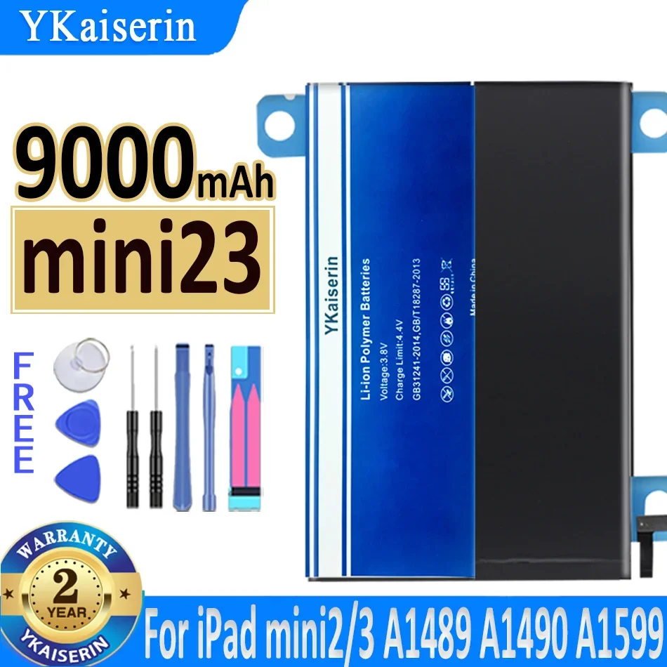 

YKaiserin 9000mAh Replacement Bateria for IPad Mini 2/3 Mini2 Mini3 A1512 A1489 A1490 A1491 A1599 Battery + Track NO