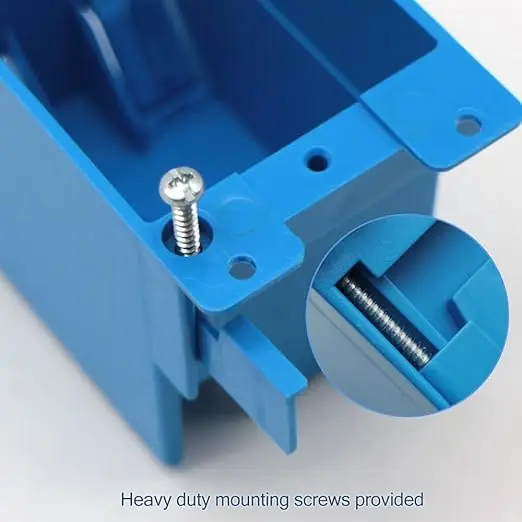 1/2/3-Gang PVC Old Work Retrofit Standard Switch/Outlet Wall Electrical Box,Non-Metallic 1/2/3 Gang Junction Box,Blue New Work