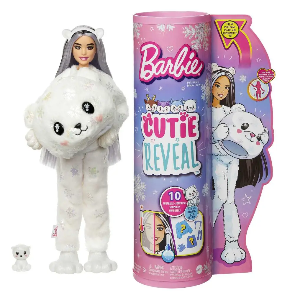 

Barbie New Snowflake Sparkle Transform Polar Bear Costume Doll with Pet Accessories Kawaii Movable Dolls Gift Birthday Toy HJL64