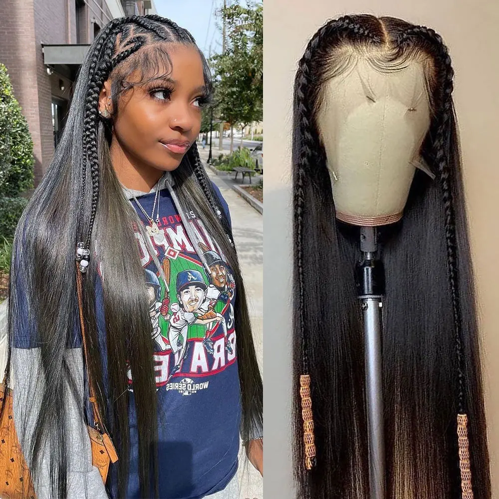 

150-180% Density Straight 13x6 Transparent Lace Front Human Hair Wigs Brazilian 13x4 Lace Frontal Wig For Black Women