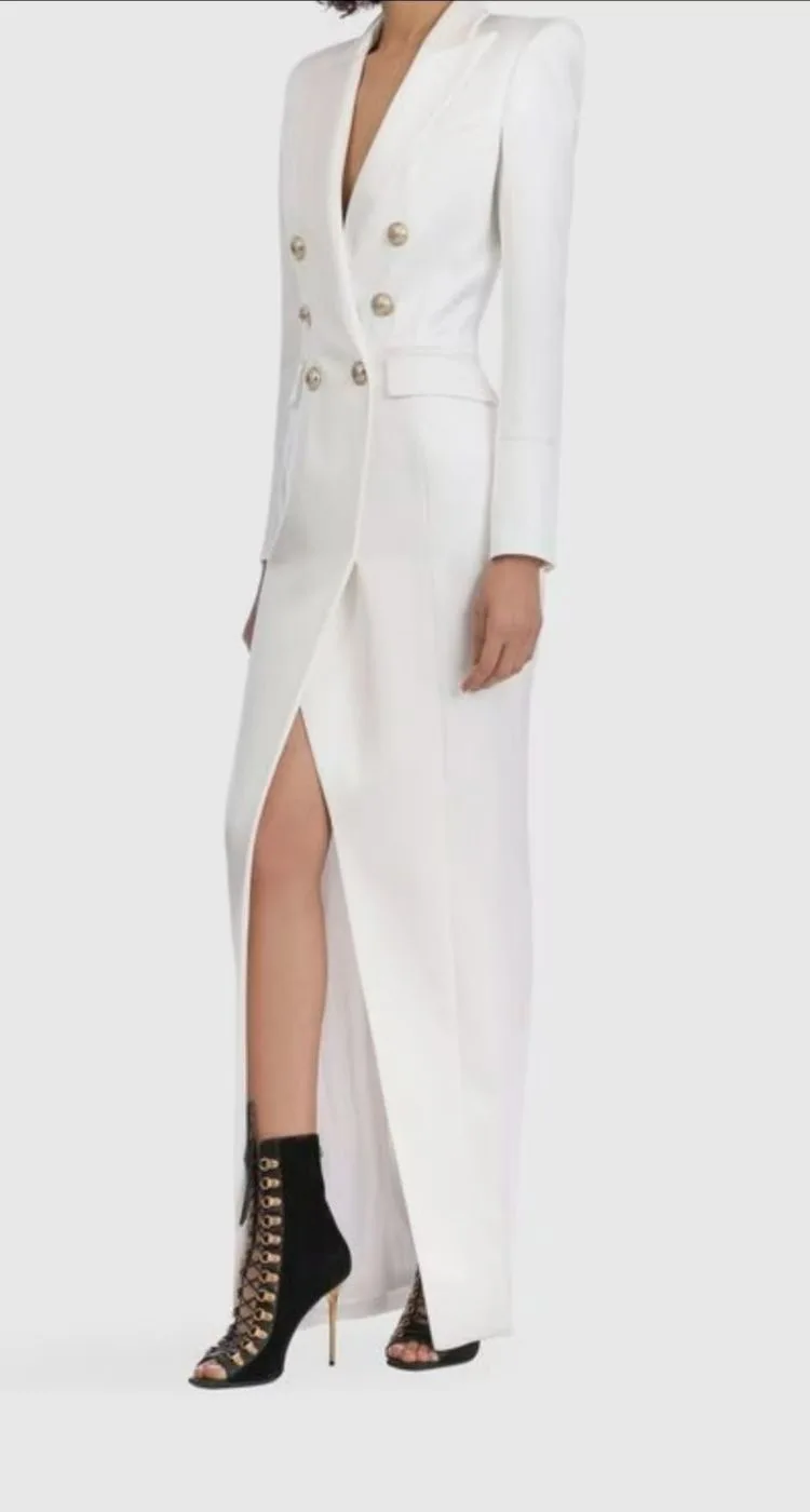 Women Long Jacket 1 Pcs Prom Party Dress Elegant Long Sleeves Full Length Fashion Style Suit Coat Leisure Customized