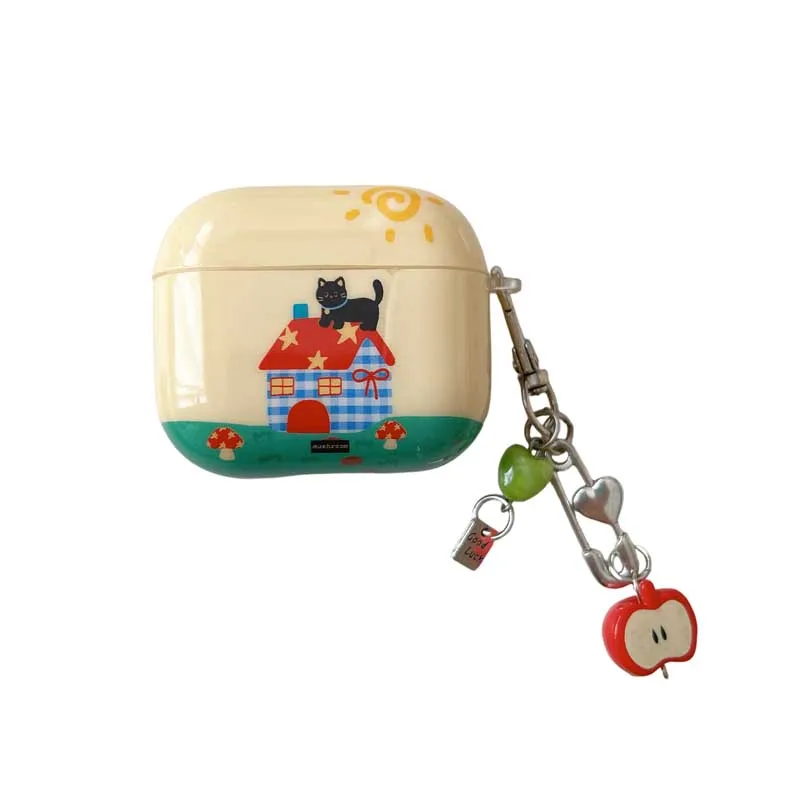 حافظة سماعة رأس جميلة على شكل قطة سوداء لأجهزة Air...