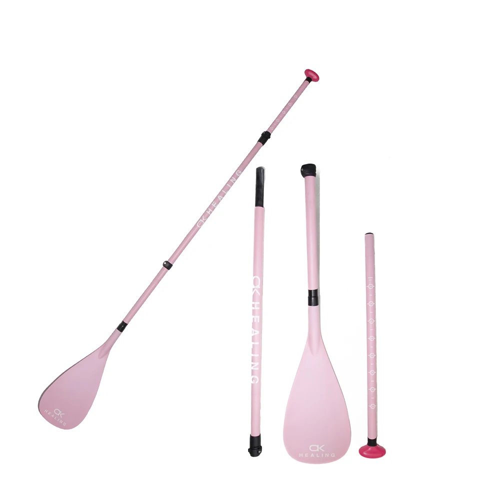 

HEALING Pink Fiberglass Sup Paddle 3 Sections 183-221CM Paddle Boat Adjustable Inflatable Stand Up Paddle For Boat Surfing