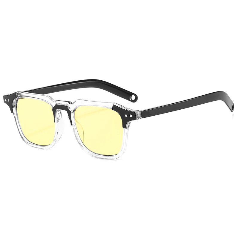 New arrival high-quality new splicing meter nail square sunglasses Fashion men hip hop glasses retro sunglasses for women