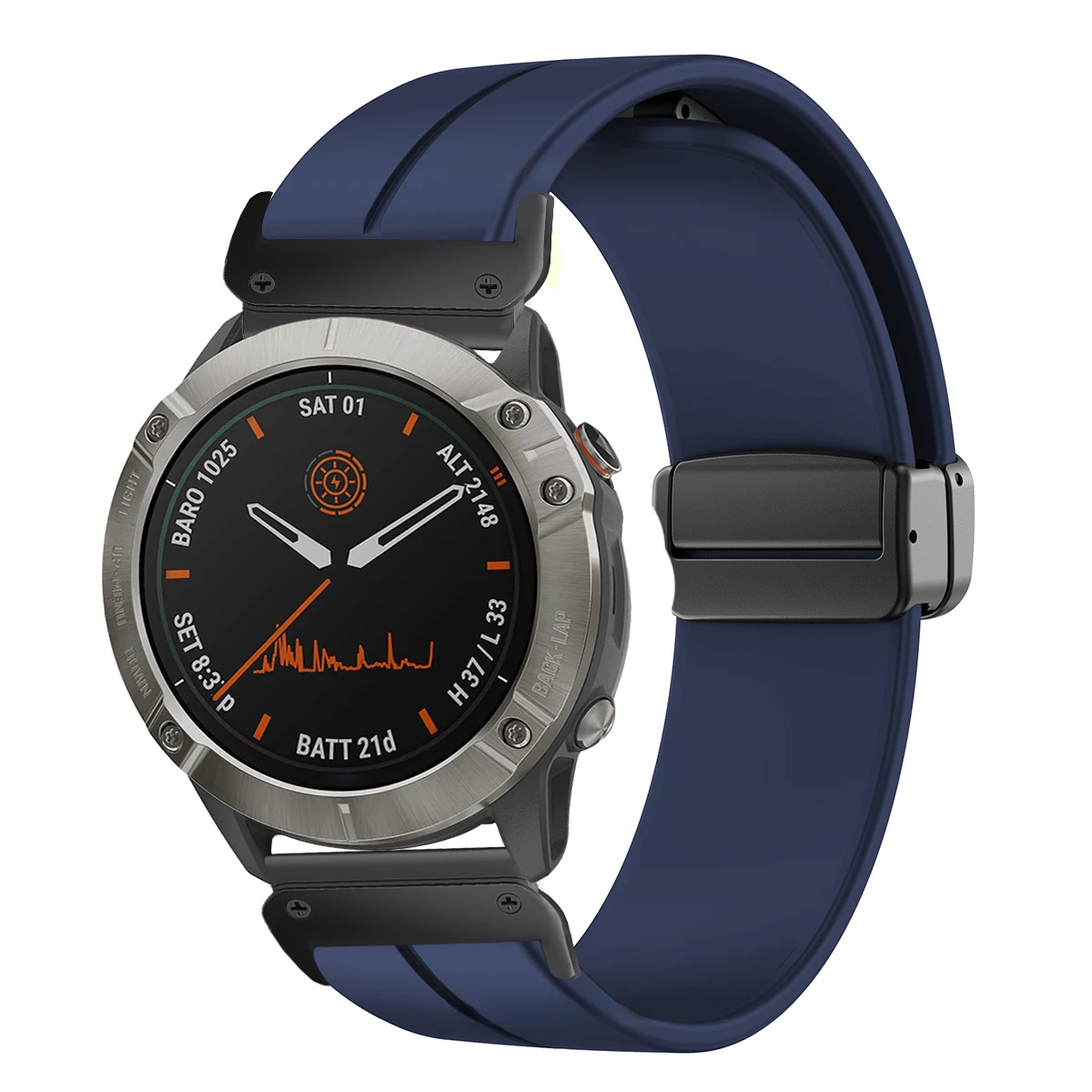 Magnetic Silicone Strap, Quick Fit No Gaps Sports Band, 22mm/26mm