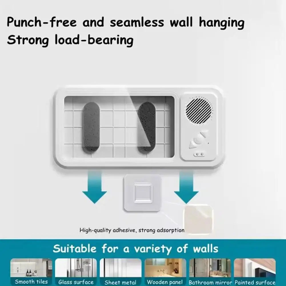 Waterproof Bluetooth Shower Speaker with 360° Rotating Phone Holder