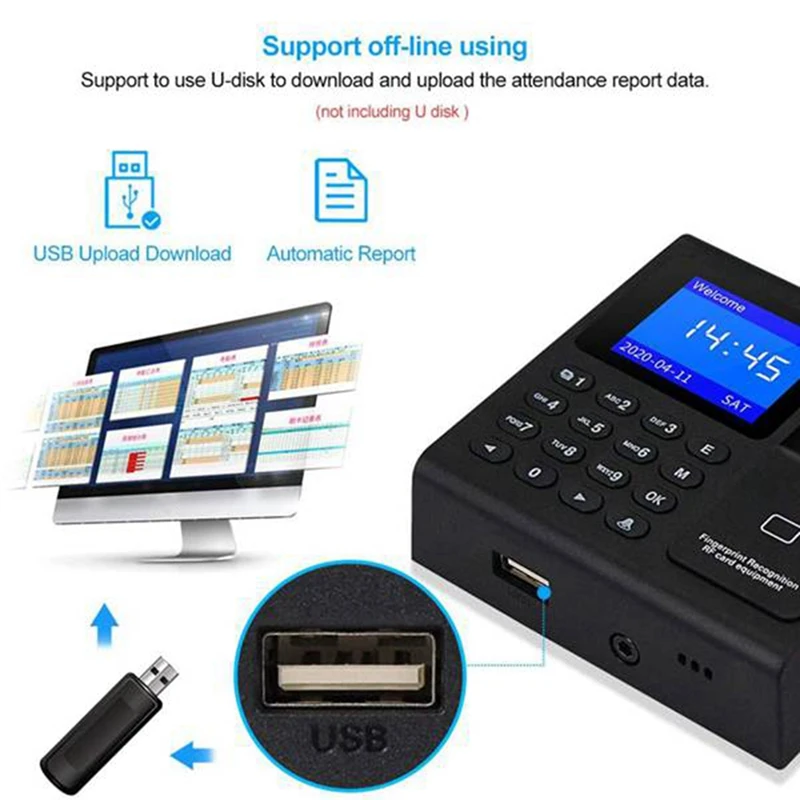 출석 액세스 제어 RFID 키패드 액세스 제어, 전기 시간 시계 녹음기, USB 데이터 키 관리