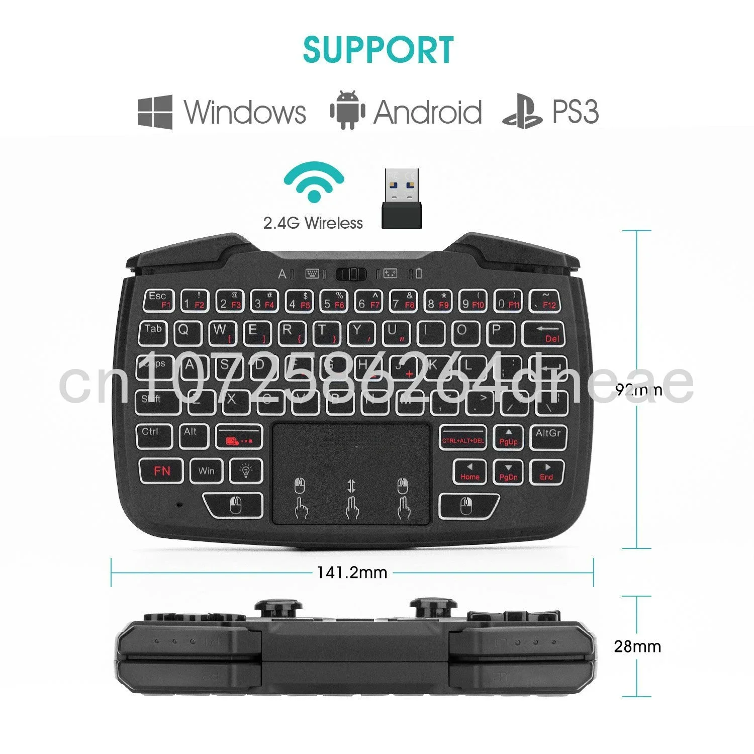 

RK707 Mini Wireless Keyboard PS4 Game Controller Multi-touch Laptop Set-top Box Mouse