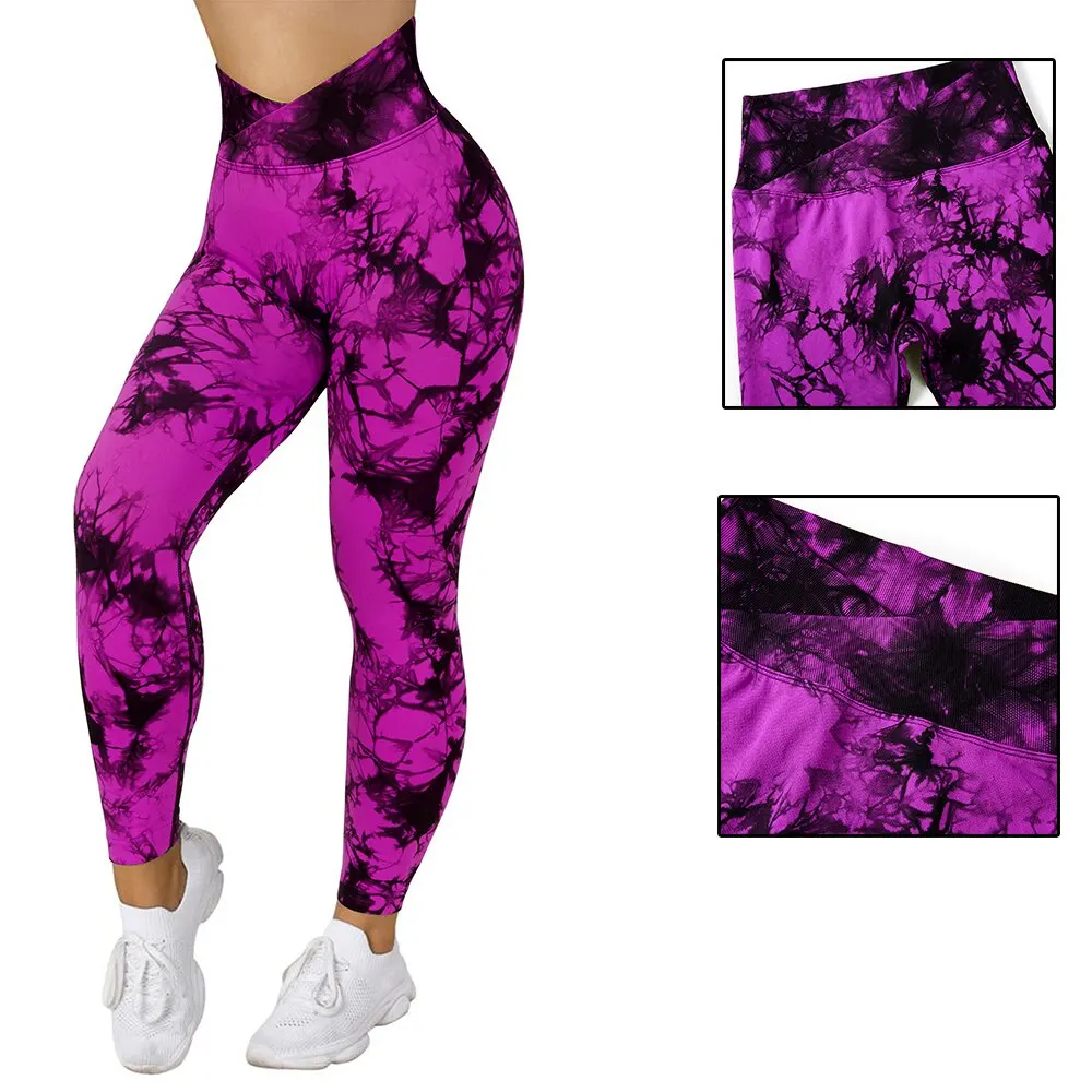 Vibrant Tie-Dye Push Up Seamless Workout Leggings