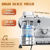Cgoldenwall Commercial Meat Slicer 240W Meat Slicer Machine, 0-0.7"" Adjustable Thickness Electric Deli Meat Cheese Food 2