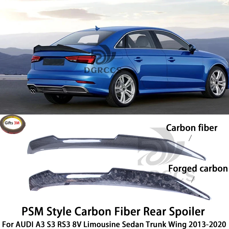 For AUDI A3 S3 RS3 8V Limousine Sedan PSM Style Carbon Fiber Rear ...