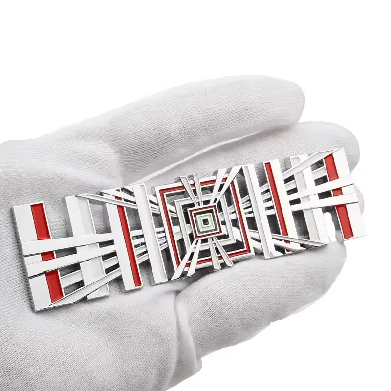 3D Metal Letter Tail Badge Plaid Emblem Decals Car Accessory