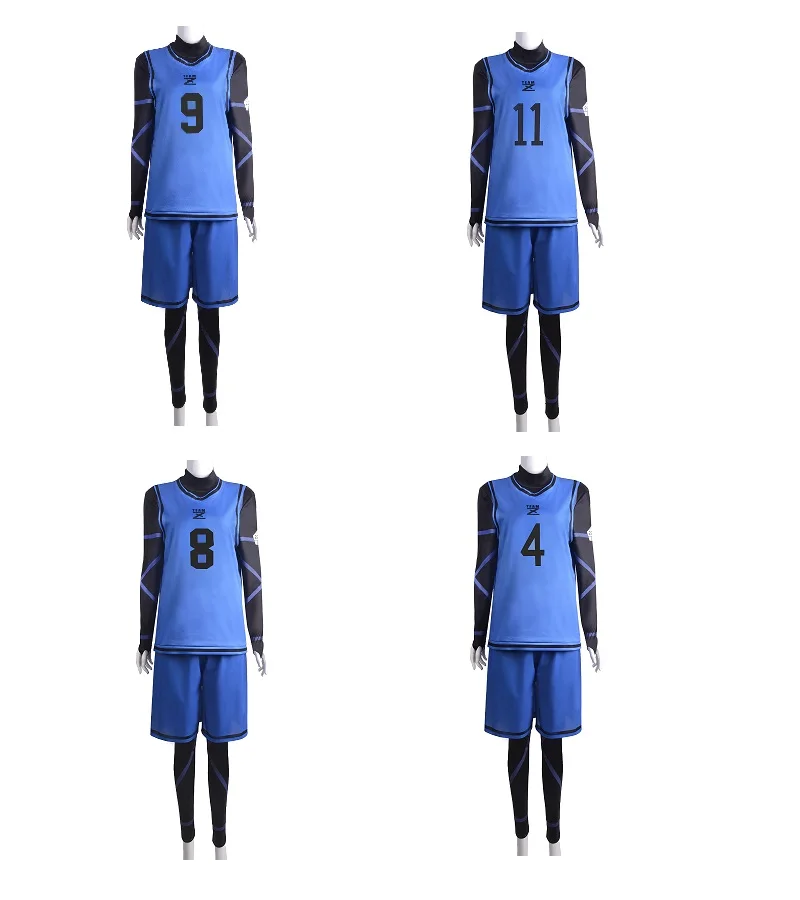

Blue Lock Anime Cosplay Costume Wig Isagi Yoichi Chigiri Bachira Rensuke Kunigami Football Training Uniform Rose Net Gift