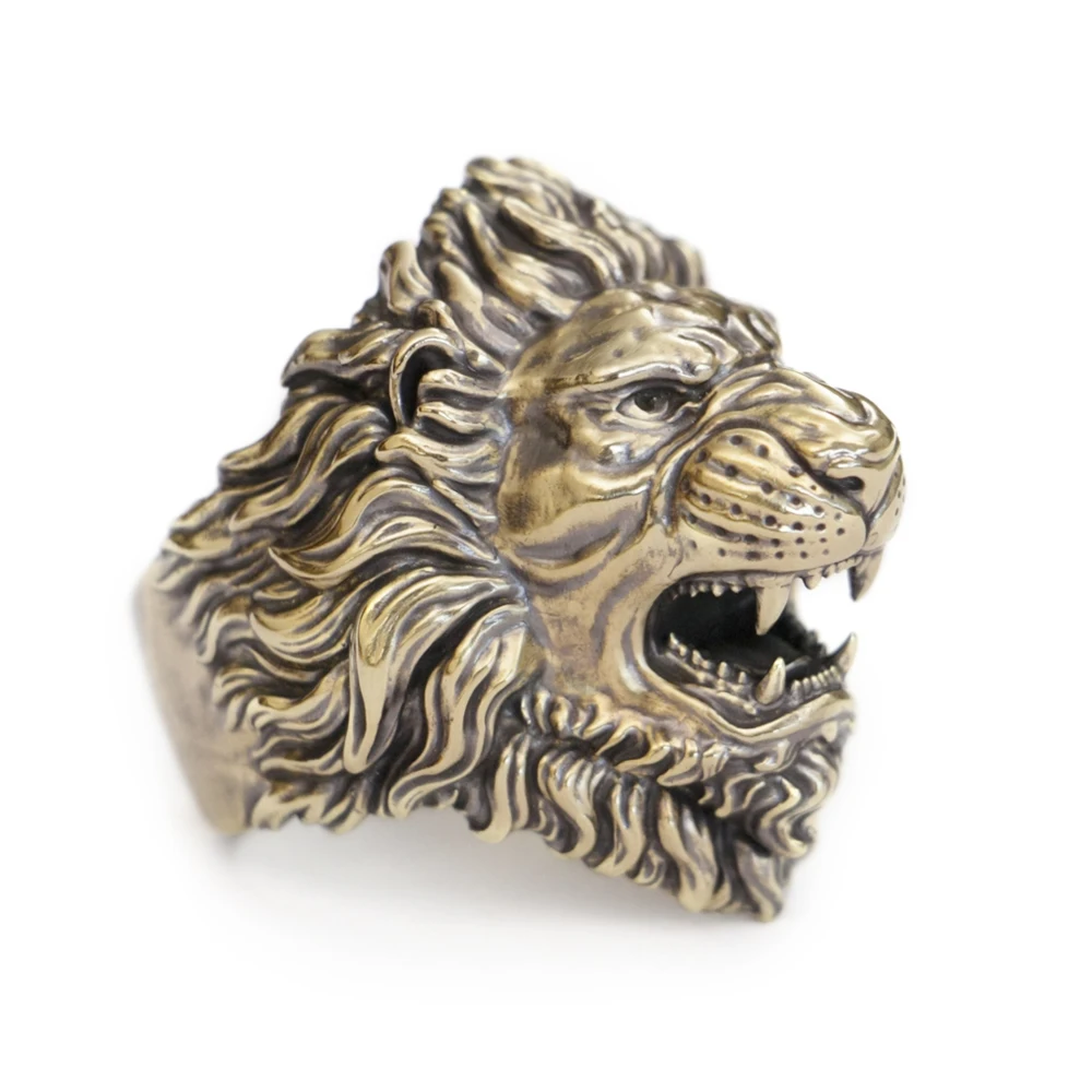 Domineering Lion Head Yellow Gold Plated Rings for Men Hip Hop Ring Jewelry  Gift | eBay