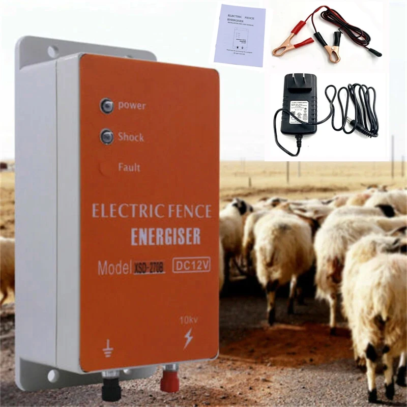 Electric Fence 0.5 Joules Low Impedance Energizer Livestock Sheep Dog Pig Elephant Cattle Animals High Voltage Pulse Controller