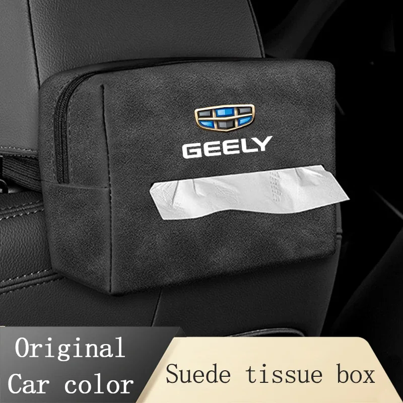 

Car Suede Tissue Box For Geely Coolray X6 Emgrand EC8 CK3 GL GS GX7 GT GC9 EC7 Atlas Pro Azkarra Seat Back Paper Bag Armrest Box